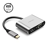 USB C Type-C to HDMI + VGA Adapter - Seenda USB 3.1 Type C to 4K HDMI 1080P VGA 2 In 1 Converter Adapter Dual Screen Display for MacBook Pro, Chromebook Pixel, Galaxy S8 Plus and More