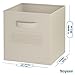 Cube Storage Baskets For Organizing - 11 Inch Set of 8 Heavy-Duty Bins For Cubby Storage Or Cube Organizer (Beige)
