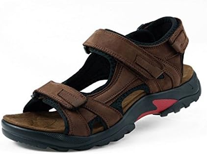 Men's Outdoor Fisherman Leather Beach Athletics Walking Hiking Sandals 0568 Brown US 15/EUR 48