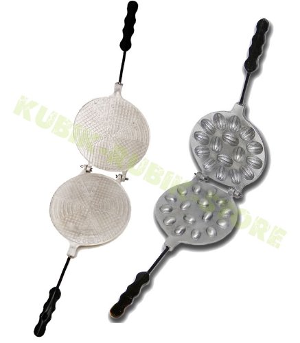 Click Here to See More Images Lot 2 Metal Mold Sweet Waffles Wafer + Oreshki Maker 16