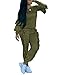 Autumn Long Sleeve Hoodie and Pants Two Piece Set Sweatsuits for Teen Girls,Army Green,Large/US12-14