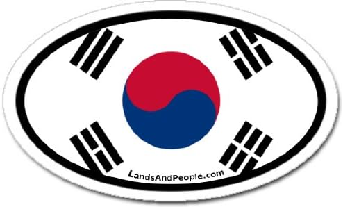 South Korea Flag Car Bumper Sticker Decal Oval