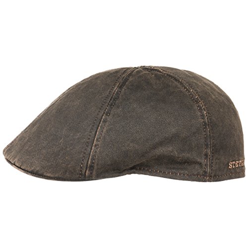 Stetson Level Distressed Cotton Duckbill Flat Cap Medium Brown