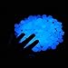 up2uBaby 100 pcs Glow in The Dark Garden Pebbles for Walkway Yard Decor and Outdoor Accessories (Blue)