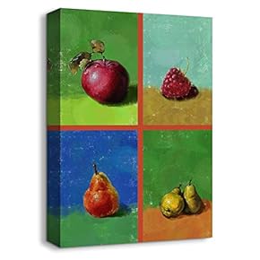 Canvas Wall Art Fruit Collage Idea Painting Artwork for Home Prints Framed - 12x18 inches