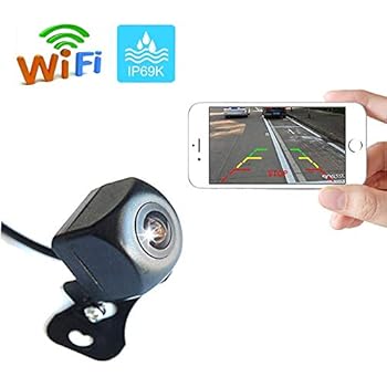 Amprime Mini Wifi Backup Camera 1080p Full Hd Wireless Rear View Camera Car Parking Assistance Night Vision Support Record Function On App For