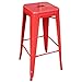 AmeriHome Metal Bar Stool Set, 30-Inch, Red, Set of 4