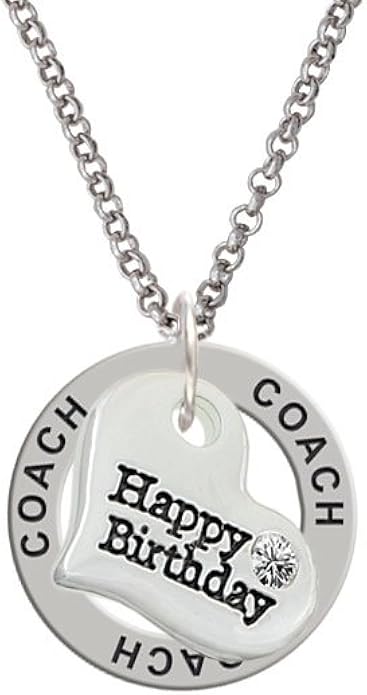 Grand Cœur Joyeux Anniversaire Coach Bague De Collier Affirmation Amazon Fr Bijoux