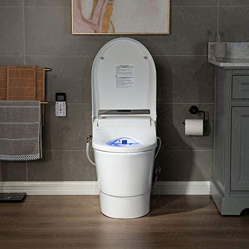 WOODBRIDGE White Luxury, Elongated One Piece Advanced Bidet, Smart