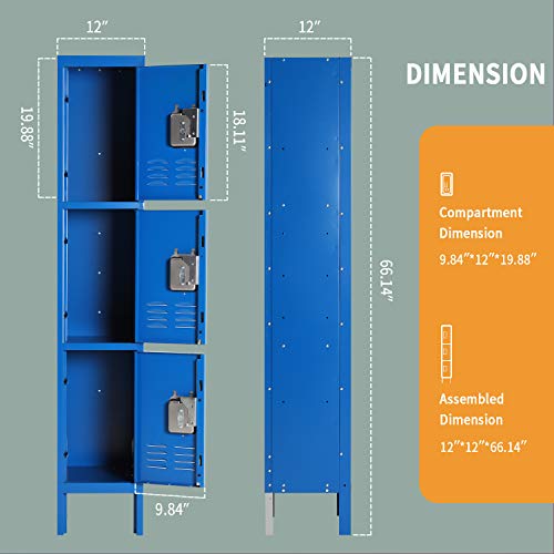 image for INTERGREAT Metal Locker for School Office Gym Metal Storage Locker Cab