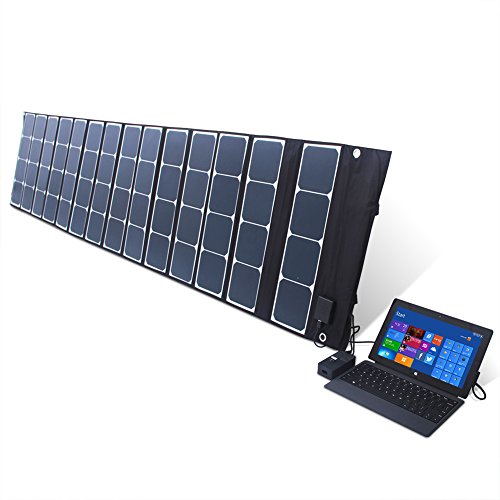 SUNKINGDOMâ€ž 180W 14V Portable Folding Solar Panel Charger with Dual Output Solar Battery Charger for Travel Hiking Camping and Outdoor Activities Compatible with Storage Battery,Laptops,Tablet,Computer,Iphone 6 5S 5, Samsung Galaxy, Camera and Any Other 5V USB & 14V DC Device(Black)