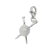 Sterling Silver Knitting Charm With Lobster Claw