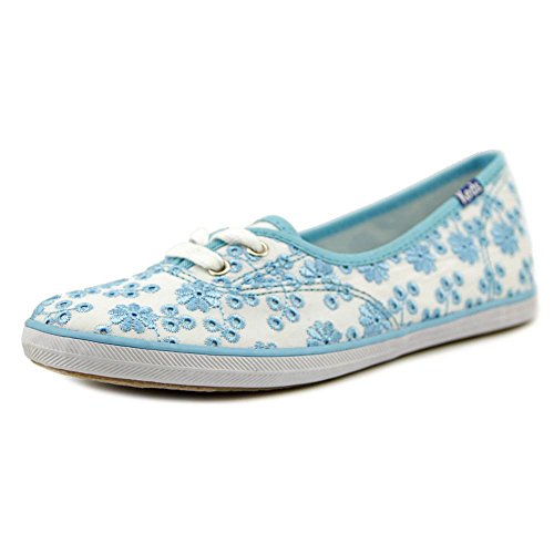 Keds Kids Teacup White/Blue Floral Canvas Sneaker (2.5 Little Kid M)