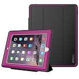 SEYMAC Stock iPad 2/3/ 4 Case, (NOT for 5th, 6th or Mini), Heavy Duty 3 Layer Drop Proof, AUTO Sleep/Wake Protective Leather Stand Cover for iPad 4th Gen with Retina Display, iPad 3 & iPad 2 (Rose)