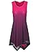 Messic Women's 3/4 Cuffed Sleeve Shirt Casual V Neck Pleated Flowy Henley Tunic Tops (06#Light Rose, Medium)