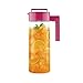Takeya Airtight Pitcher - Everyday-Use for Iced Tea & More - Clear with Lid - Lightweight Kitchen Essential - Spill-Proof & Durable Kitchenware - 2 Quart, Raspberry