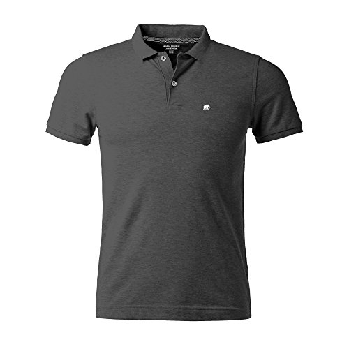 Banana Republic Pique Elephant Logo Polo Shirt (Medium, Dark Grey)