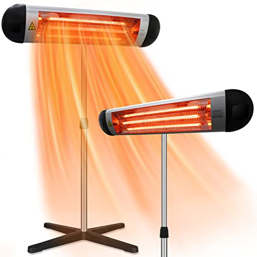 Electric Patio Heater Outdoor Freestanding 1500W Outdoor Electric