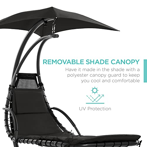 Best Choice Products Outdoor Hanging Curved Steel Chaise Lounge Chair