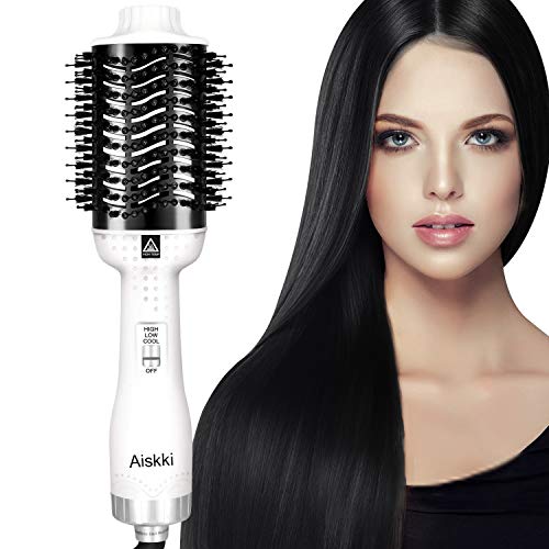Aiskki 5 in 1 Hair Dryer One-Step Hot Air Brush Comb Styler&Volumizer Multifunctional Air Blower Hair Curler Salon Frizz Control Anti-Scald Hair Straightener