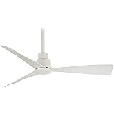 Minka Aire 44 in. Simple Indoor/Outdoor Flat White Ceiling Fan with Remote Control