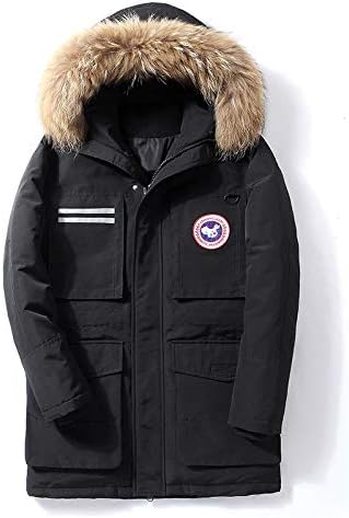 Medium and Long Canadian Down Jacket Male Goose Tide Handsome Military Uniform Coat Thick Coat