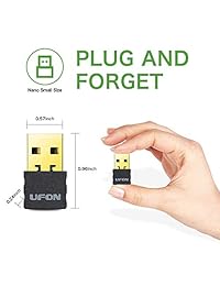 UFON Plug and Play Nano WiFi 300Mbps Wireless USB Adapter, Wi-Fi Dongle for Desktop Laptop, Nano Size, No CD Needed, Supports Windows 10, 8.1, 8, 7, XP, Vista