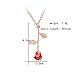 MUZHE Charm 3D Red Rose Flower Pendant Necklace, Romantic Rose Gift for Women, Beauty and The Beast Rose Jewelry, Gardeners Necklace (Gold Necklace)