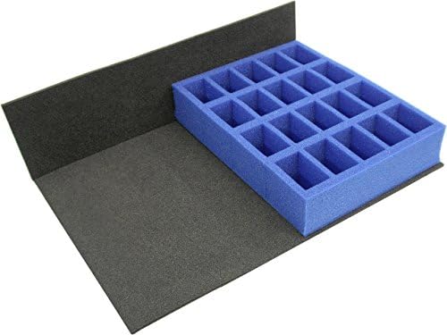 KR Tray for 20 Bulky troops/troops on 32mm bases - Upto 50mm tall (SM59), Blue, Small