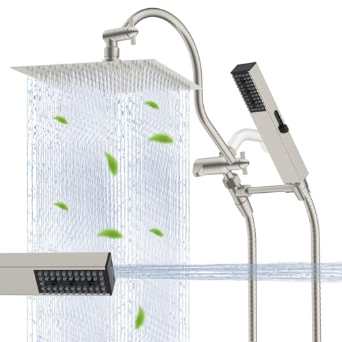 Hibbent 12-inch Metal Shower Head Combo
