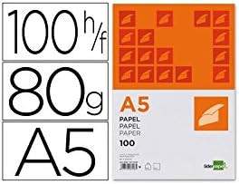 Liderpapel Paper A5 80 g/m2 Pack of 100 White