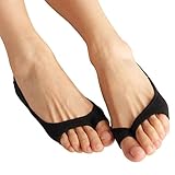 NOVAWO 3 Pack Womens Peep Toe Silicone Pad Liner Socks No Show Socks