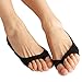 NOVAWO 3 Pack Womens Piscine Mouth Open-toed Silicone Pad Liner Socks No Show Socks, Black