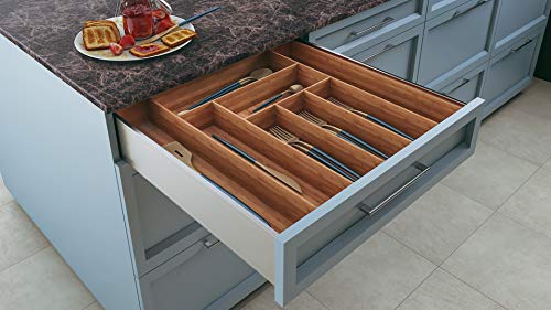 Miko Bamboo Expandable Kitchen Drawer Organizer - Multi Purpose - Cutlery Tray - Thumbnail 5