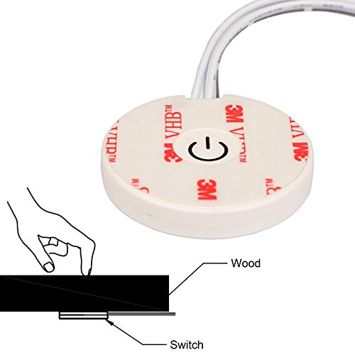 Facon Touch Dimmer Switch, Touch Detecting from Insulation Materials(Wood or Others), 12Volt / 24Volt DC, Use with LED Lights, Incandescent and Halogen Bulbs for RV, Camper, Marine, and Strip Lights
