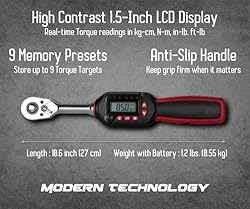 Tapha Tools 3/8 inch Digital Torque Wrench 3.1-62.7