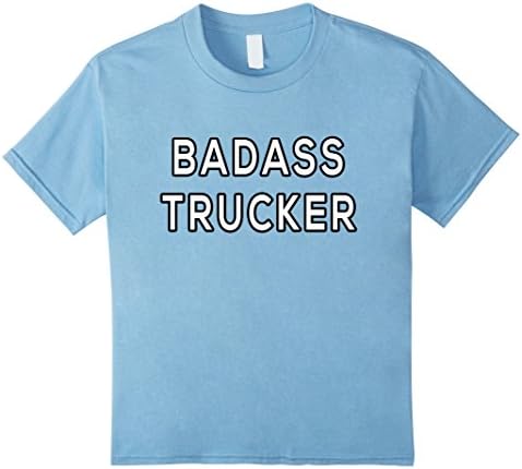 unisex-child Badass Trucker T-Shirt 10 Baby Blue