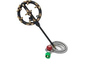 COOKAMP Propane Gas Outdoor Jet Burner with 23 Brass Tips and Regulator for Camping, Turkey, and Stove Buddy Cooking JB-23LP(Propane Gas 23 Tips & Regulator)