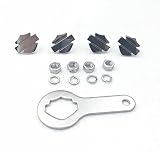 HTT Motorcycle Chrome Bar Shield License Plate Mounting Hardware(Wrench Lockwasher Nut and 1/4 inch Screw) For Harley Davidson Touring Road King Street Glide Road Glide Fat Boy Softail