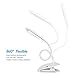 AMIR Rechargeable 16 LED Book Light, Clip on Reading Light, Flexible Desk Lamp with Touch Switch, 3 Levels Brightness Eye-Care, up to 8 Hours Reading. Perfect for Bookworms & Kids (White)
