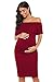 Jezero Women's Maternity Dress Off Shoulder Ruffle Sleeveless Bodycon Dress for Baby Shower