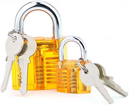 30mm and 50mm Transparent Padlocks(Orange)