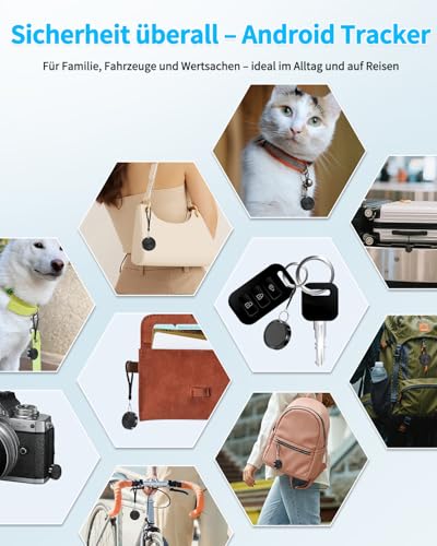 Tracker Android Smart Tag (Android Only) Key Finder Compatible with Google Find Hub App IP67 Tracker Tag Bluetooth KeyFinder for Suitcase/Luggage/Wallet