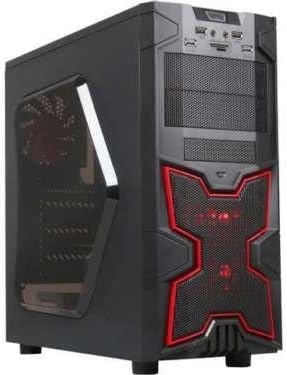 DIYPC Solar-M1-R Black/Red SECC ATX Mid Tower USB 3.0 Gaming Computer Case w/ 2 x 120mm Red Fans