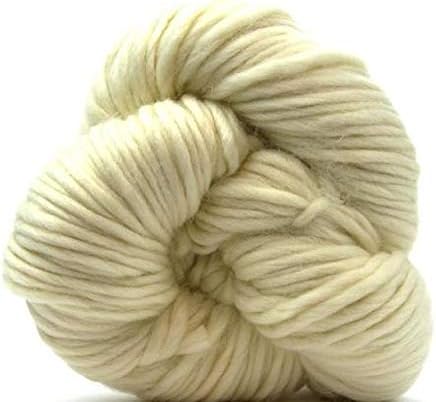 100% Merino Wool Chunky Single-Ply Yarn Undyed Natural White