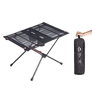 Tentock Ultralichte picknicktafel voor buiten, aluminiumlegering, campingtafel met 2 flessenhouders voor de barbecue en…