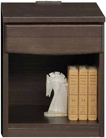 Amazon Co Jp ナイトテーブル ベッドサイドテーブル ダークブラウン 木製 天然木 幅40cm Wコンセント付き 日本製 完成品 大川家具 ホーム キッチン