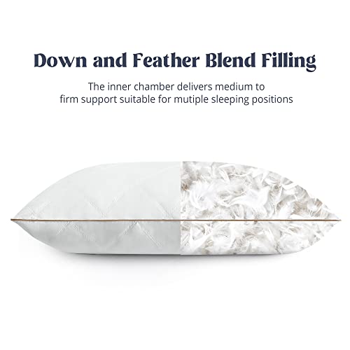 Goose Feathers and Down Pillow with Diamond Quilting Breathable