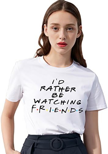 Womens Funny Shirts Friends TV Show T Shirt Cute Cotton Graphic Teen Girls Short Sleeve Tops Summer Tees