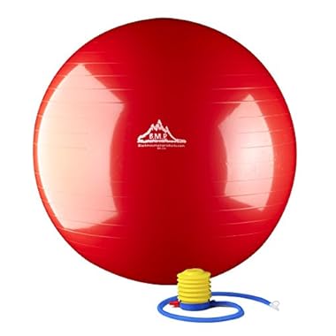 Black Mountain Products Static Strength Exercise Stability Ball with Pump, 2000 lb/55cm, Blue